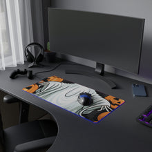 DistinctInk LED Gaming Mouse Pad with Ghost Skeleton Pumpkins Pattern Design for Halloween