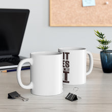 DistinctInk Glossy White Coffee / Tea Mug - All It Takes Is All You've Got Baseball