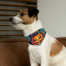 DistinctInk Adjustable Pet Banana Collar with Trick or Treat Parade Design for Halloween