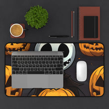 DistinctInk Desk Mat with Ghastly Skeleton Pumpkins Design for Halloween