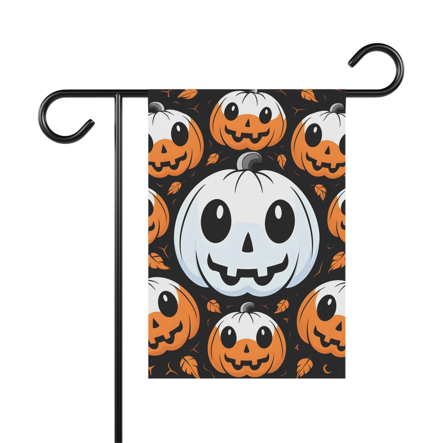 DistinctInk Garden & House Banner / Flag with Ghost Skeleton Cartoon Pumpkin Design for Halloween