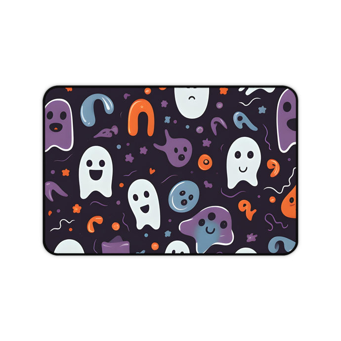 DistinctInk Desk Mat with Skeletal Ghostly Pumpkins Design for Halloween