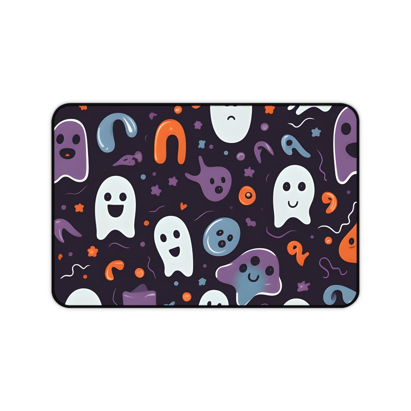 DistinctInk Desk Mat with Skeletal Ghostly Pumpkins Design for Halloween