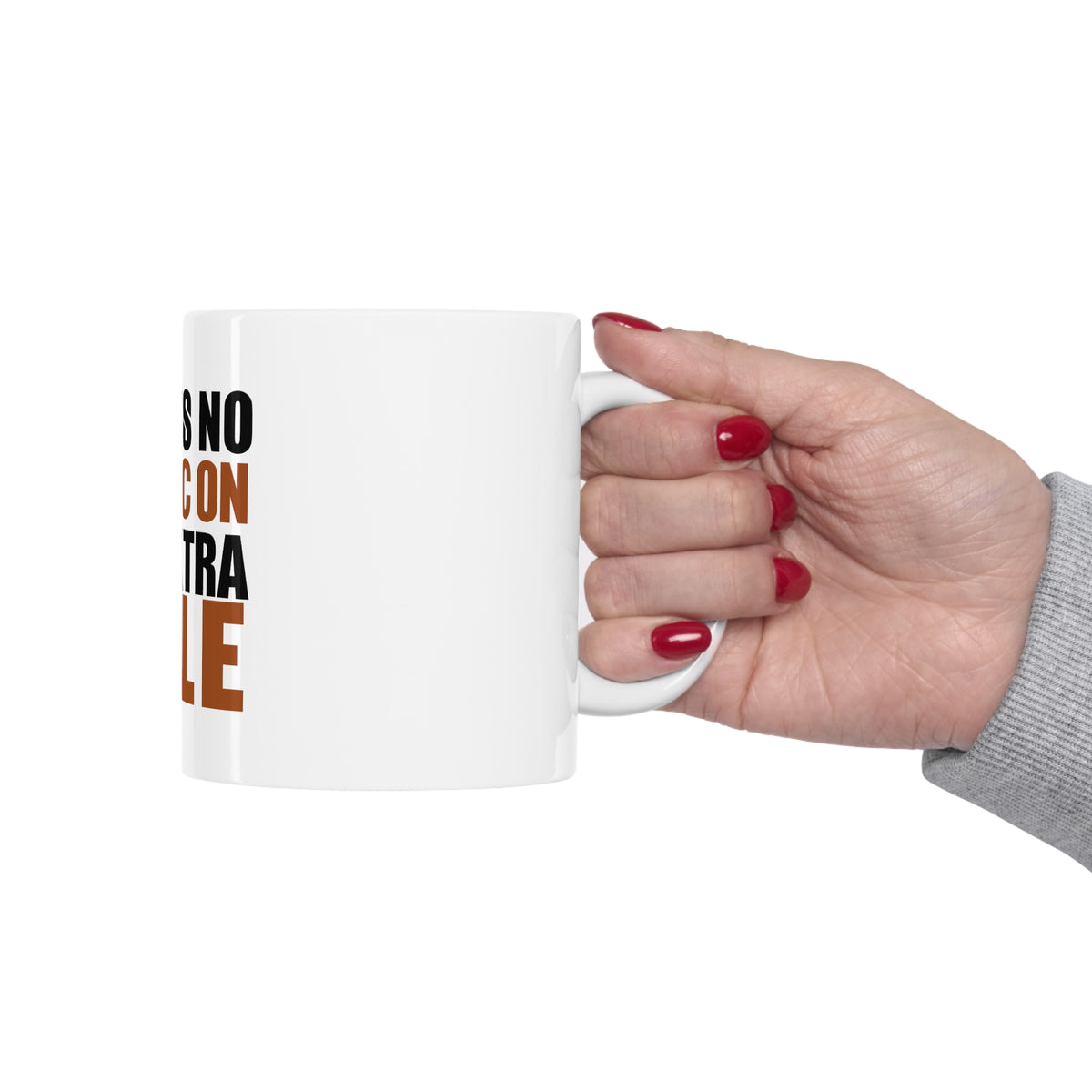 Glossy White Coffee / Tea Mug - There's No Traffic On The Extra Mile, view 12