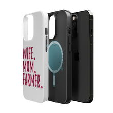 DistinctInk ToughCase for Apple iPhone, Compatible with MagSafe Charging - Wife. Mom. Farmer.
