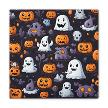 DistinctInk Canvas Wall Art with Spooky Bat-o-lanterns for Halloween