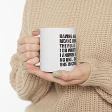 DistinctInk Glossy White Coffee / Tea Mug - Beard - I Make the Rules, Do What I Want