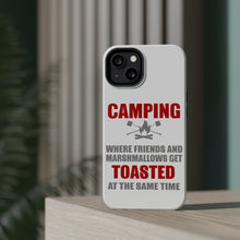 DistinctInk ToughCase for Apple iPhone, Compatible with MagSafe Charging - Camping - Friends & Marshmallows Get Toasted