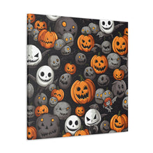 DistinctInk Canvas Wall Art with Haunted Harvest Time for Halloween