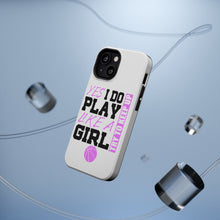 DistinctInk ToughCase for Apple iPhone, Compatible with MagSafe Charging - Volleyball Yes I Do Play Like a Girl