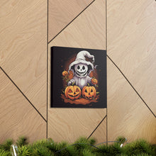DistinctInk Canvas Wall Art with Trick or Treat Ghost-O-Lantern for Halloween