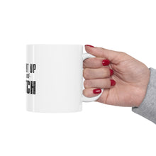 DistinctInk Glossy White Coffee / Tea Mug - Shut Up & Pitch Baseball