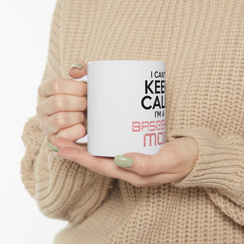 Glossy White Coffee / Tea Mug - Can't Keep Calm I'm a Baseball mom, view 10