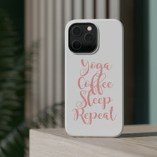 DistinctInk ToughCase for Apple iPhone, Compatible with MagSafe Charging - Yoga Coffee Sleep Repeat