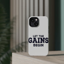 DistinctInk ToughCase for Apple iPhone, Compatible with MagSafe Charging - Let the Gains Begin