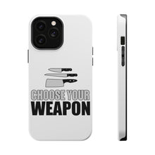 DistinctInk ToughCase for Apple iPhone, Compatible with MagSafe Charging - Choose Your Weapon - Chef Knives