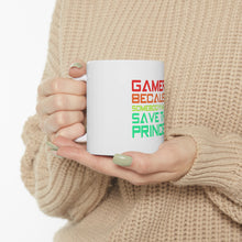 DistinctInk Glossy White Coffee / Tea Mug - Gamers; Because Somebody Has to Save Princess