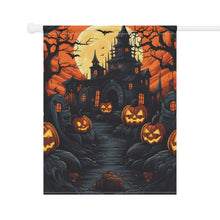 DistinctInk Garden & House Banner Flag with Darkness Falls on Halloween Design for Halloween