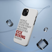 DistinctInk ToughCase for Apple iPhone, Compatible with MagSafe Charging - People Are Stupid Need Extra Kick Boxing