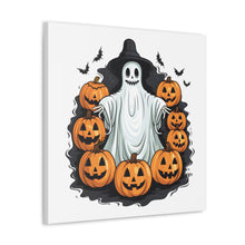 DistinctInk Canvas Wall Art with Ghost Skeleton Pumpkins Pattern for Halloween