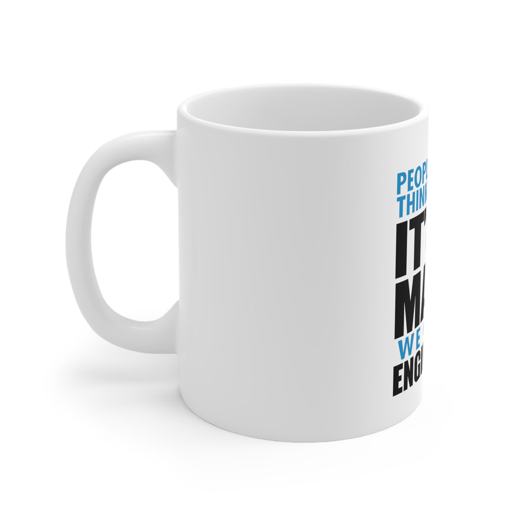 Glossy White Coffee / Tea Mug - People Think It's Magic It's Engineering, view 2