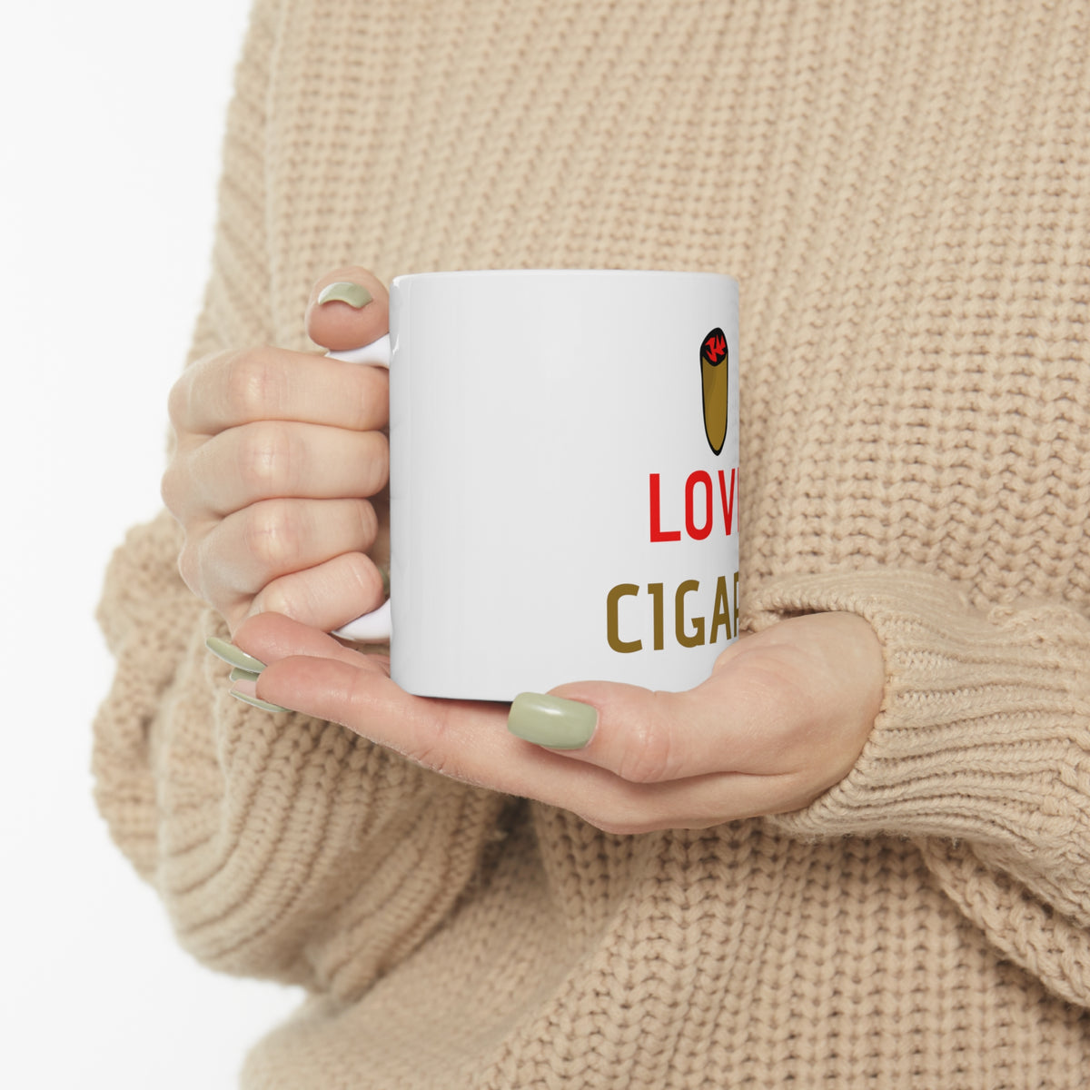 Glossy White Coffee / Tea Mug - I Love Cigars, view 10