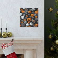 DistinctInk Canvas Wall Art with Haunted Harvest Time for Halloween