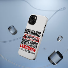 DistinctInk ToughCase for Apple iPhone, Compatible with MagSafe Charging - Mechanic Flying Tools & Offensive Language