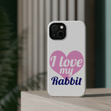DistinctInk ToughCase for Apple iPhone, Compatible with MagSafe Charging - I Love My Rabbit