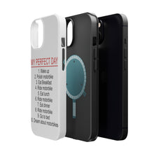 DistinctInk ToughCase for Apple iPhone, Compatible with MagSafe Charging - My Perfect Day - Motorbike Motorcycle