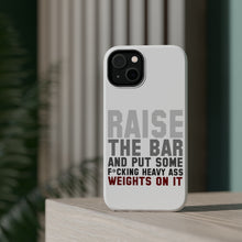 DistinctInk ToughCase for Apple iPhone, Compatible with MagSafe Charging - Raise the Bar And Put Some Heave Weights On