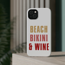 DistinctInk ToughCase for Apple iPhone, Compatible with MagSafe Charging - Beach Bikini & Wine