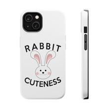 DistinctInk ToughCase for Apple iPhone, Compatible with MagSafe Charging - Rabbit Cuteness - Bunny Ears