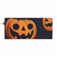 DistinctInk LED Gaming Mouse Pad with Nightly Fright of Bats and Ghouls Design for Halloween