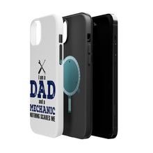 DistinctInk ToughCase for Apple iPhone, Compatible with MagSafe Charging - Dad and Mechanic - Nothing Scares Me