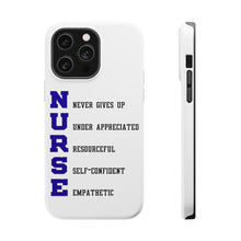 DistinctInk ToughCase for Apple iPhone, Compatible with MagSafe Charging - Nurse Never Gives Up