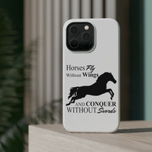 DistinctInk ToughCase for Apple iPhone, Compatible with MagSafe Charging - Horses Fly Without Wings
