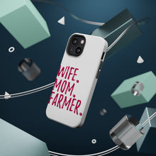 DistinctInk ToughCase for Apple iPhone, Compatible with MagSafe Charging - Wife. Mom. Farmer.
