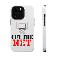DistinctInk ToughCase for Apple iPhone, Compatible with MagSafe Charging - Cut the Net Basketball