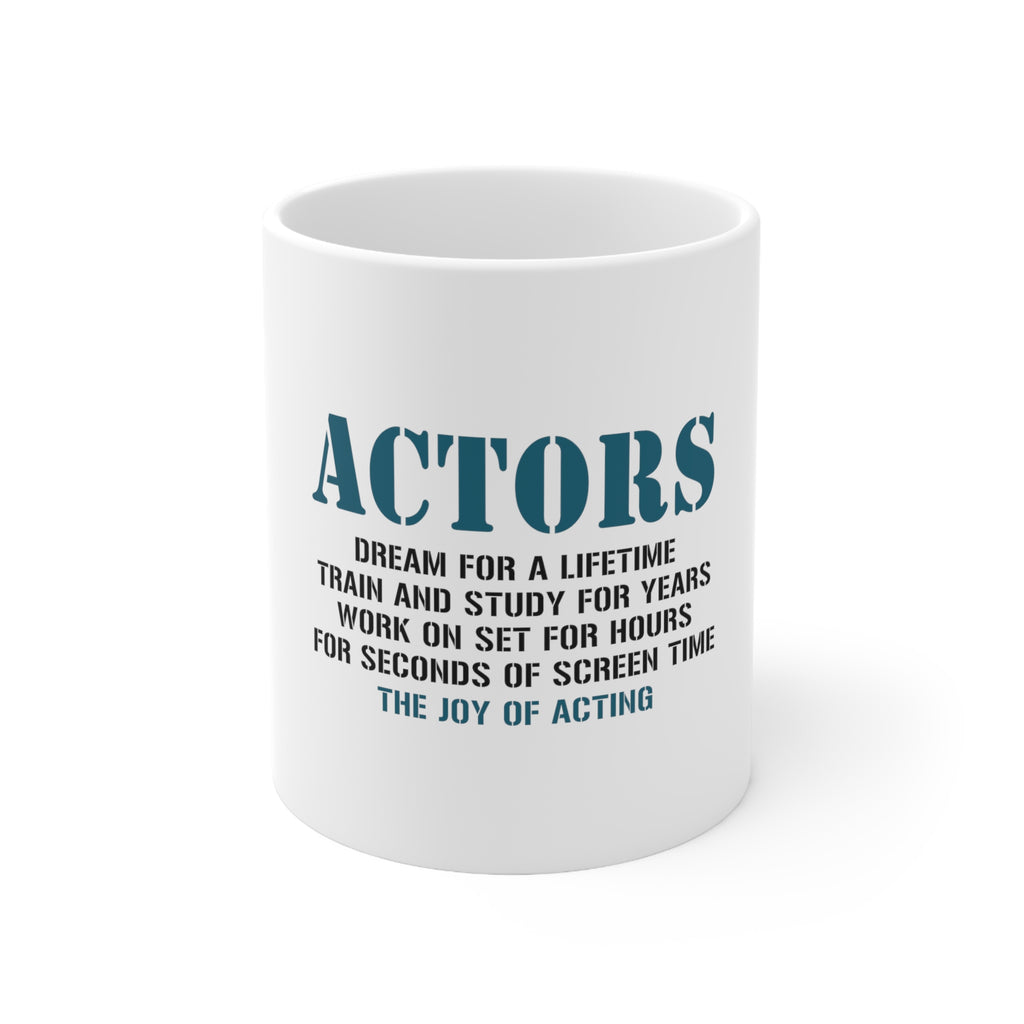 Glossy White Coffee / Tea Mug - Actors Dream Train Study Work for Screen Time