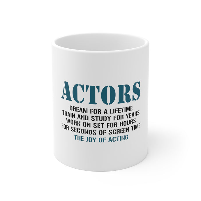 DistinctInk Glossy White Coffee / Tea Mug - Actors Dream Train Study Work for Screen Time
