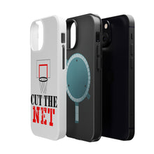DistinctInk ToughCase for Apple iPhone, Compatible with MagSafe Charging - Cut the Net Basketball
