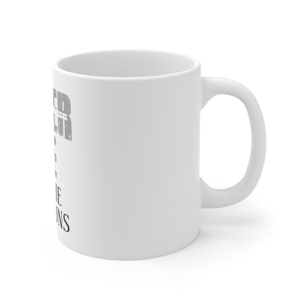 Glossy White Coffee / Tea Mug - Never Give Up The Guns, view 3