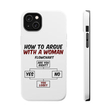 DistinctInk ToughCase for Apple iPhone, Compatible with MagSafe Charging - How To Argue With a Woman Flowchart