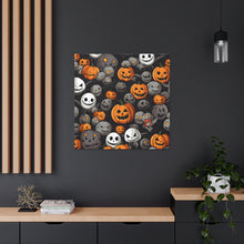 DistinctInk Canvas Wall Art with Haunted Harvest Time for Halloween