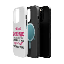 DistinctInk ToughCase for Apple iPhone, Compatible with MagSafe Charging - Female Mechanic Get It Right the First Time