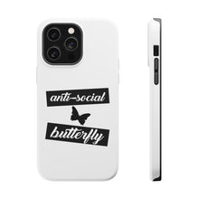 DistinctInk ToughCase for Apple iPhone, Compatible with MagSafe Charging - Anti-Social Butterfly