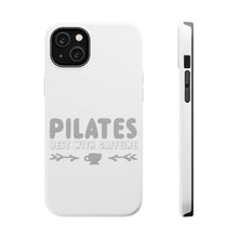 DistinctInk ToughCase for Apple iPhone, Compatible with MagSafe Charging - Pilates Best With Caffeine