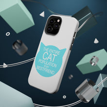 DistinctInk ToughCase for Apple iPhone, Compatible with MagSafe Charging - Cat Population is My Best Friend