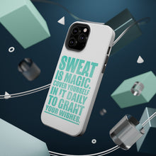DistinctInk ToughCase for Apple iPhone, Compatible with MagSafe Charging - Sweat is Magic Cover Yourself Daily Grand Wishes